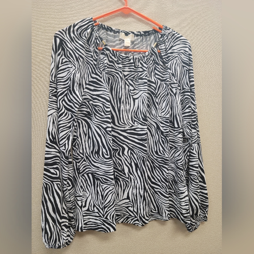 Michael Kors Long Sleeve Zebra print top